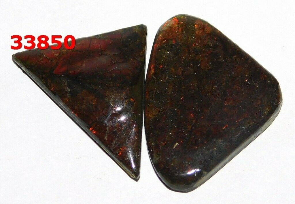 Ammolite Natural Cabochon Loose Gemstone Lot 77cts. 2pcs 33850