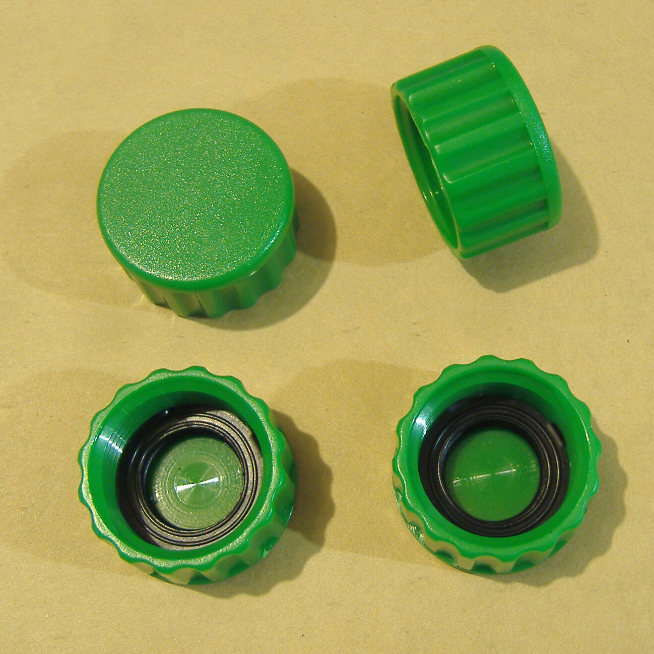 Lot Of Four Plastic Garden Hose End Caps With Hose Washer