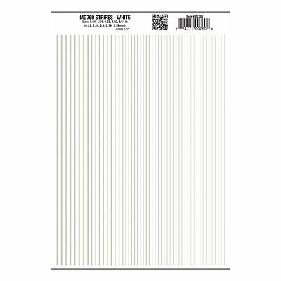 Stripes Dry Transfer Sheet, White Dt - Woodland Scenics Mg760