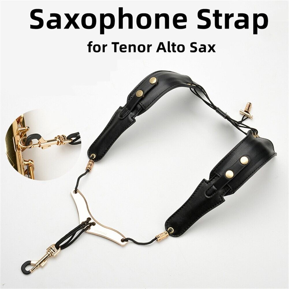 Tenor Alto Saxophone Strap Leather Adjustable Shoulder Sax Pu Leather Strap Tool