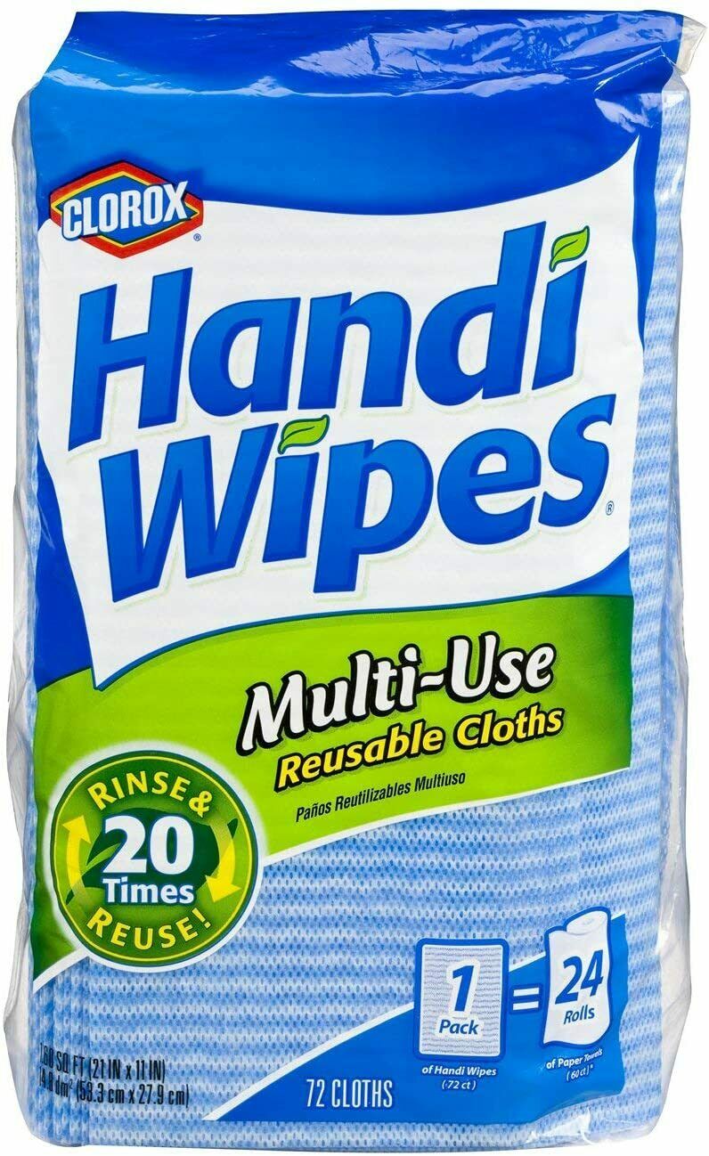Handi Wipes, Dry Multi-use Reusable Cloths, 72 Count